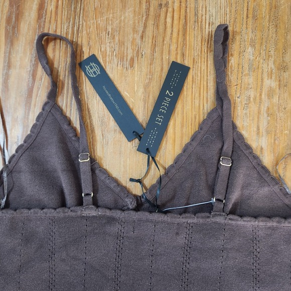 House of Harlow 1960 Women's 2 Piece Knit Skirt Top Set Lrg NWT Strappy Babydoll - Picture 7 of 15